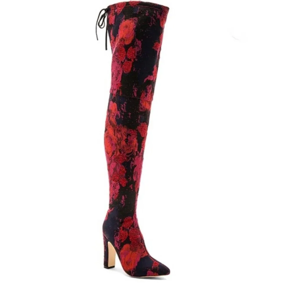 NWOB RAYE x Stone Cold Fox Jacquard Foxy Over The Knee Boot